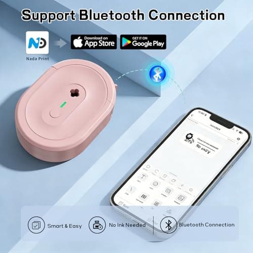NDYIN Mini Label Maker Machine with Tape, N12 Portable Bluetooth Label Printer, Thermal Sticker Labeler for Small Business, School, Home, Office(Pink) - Thumbnail 3