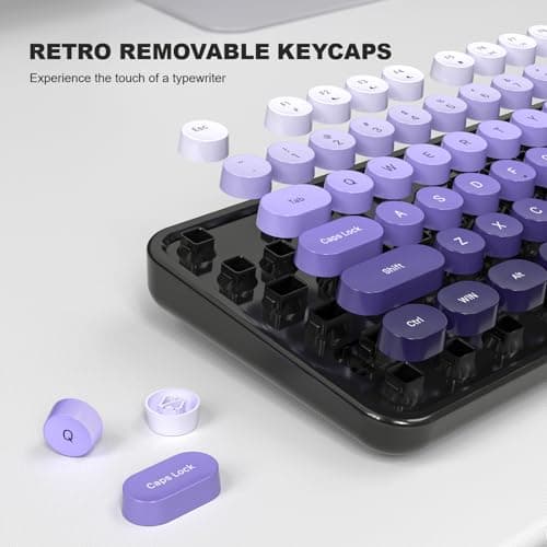 Dilter Wired Computer Keyboard, 104 Keys Full Size Typewriter Keyboards with Number Pad, USB Plug and Play Keyboard for Windows 7 8 10 11, PC, Laptop, Desktop (Black Purple) - Thumbnail 5