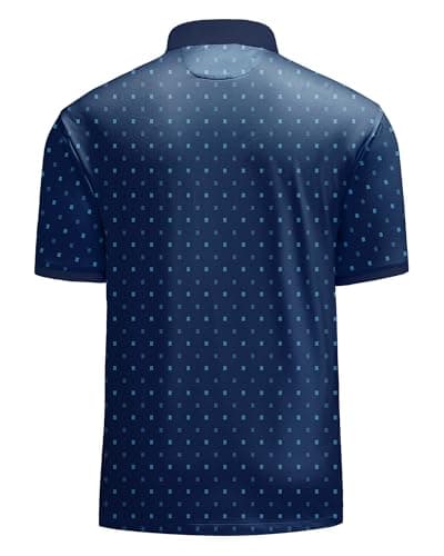 KUYIGO Men’s Golf Polo Shirt Quick Dry Breathable Moisture Wicking UPF 40+ Printed Short Sleeve Performance Shirt,L - Thumbnail 4