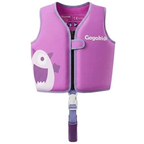 Gogokids Toddler Swim Vest Pool Floaties for Kids 1-2-3-5-7-9 Yrs, Neoprene Kids Swimming Jacket w/Adjustable Safety Strap & Zip, Toddler Float Jacket 33-66lbs for Beach Puddle Pool Boys Girls Niños - Image 1