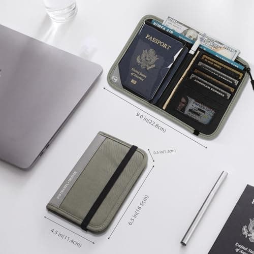 P.travel Passport Holder for Travel - RFID Blocking Nylon Passport Wallet with Adjustable Shoulder Strap，LightWeight Document Organizer Pouch for Men & Women, Travel Must Haves - Thumbnail 6