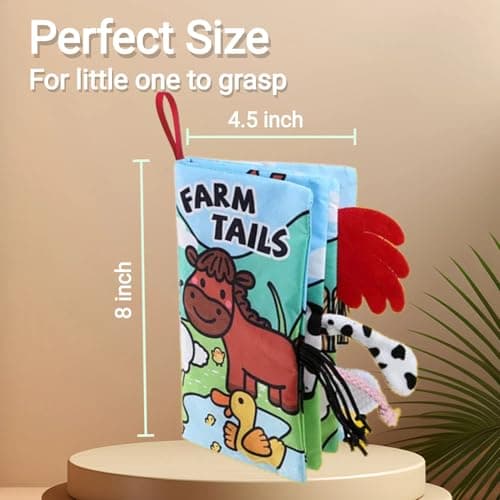 chochumy Sensory Baby Books 0-6 Months, Tummy Time Soft Cloth Baby Toys 0-3-4-5-6-7-8-9 6-12 Month Old, Newborn Infant Boy Essentials Gifts Travel Toy Touch and Feel Crinkle Busy Book for Babies Girl - Thumbnail 6