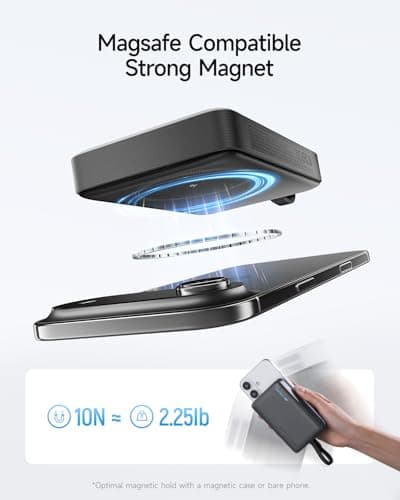 CUKTECH Magnetic Power Bank, 10000mAh Portable Charger, 20W Fast Charging & 7.5W Wireless, Built-in USB-C Cable, Battery Pack for iPhone 15/16/17 Series, Samsung, for Travel, Work & Daily Use - Thumbnail 3