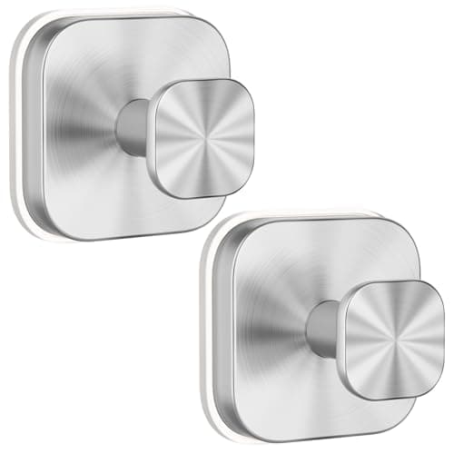 BKV Suction Cup Hooks for Shower,Heavy Duty Shower Hooks for Bathroom Wall,Glass Windows,Smooth Doors to Hang Towels,Robes,Coat,Reusable Suction Cup Wreath Hanger for Christmas Wreaths-Silver(2 Pack)