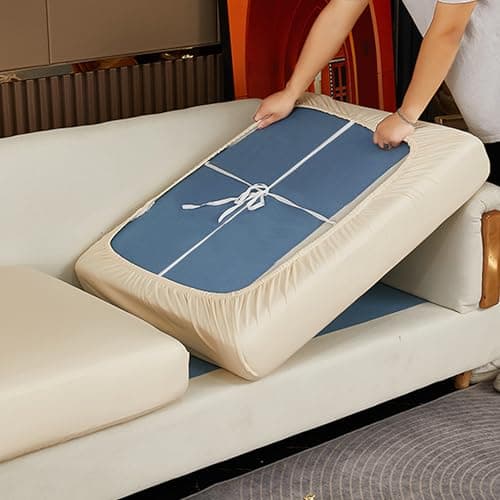 UWWGKK Waterproof Couch Covers, Stretch Couch Covers with Dirt-Resistant for Sectional Sofa,L Shape Sofa,Waterproof White Large Single Seat(1 Pcs for Large) - Image 1