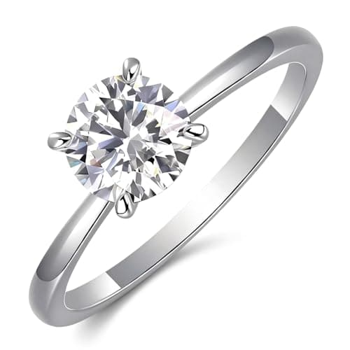 The sparkle sign Moissanite Women's Engagement Ring, 1-Carat Moissanite Women's Promise Ring, 925 Sterling Silver Engagement Ring D Color VVS1 Clarity, Solitaire Size 7 - Image 1