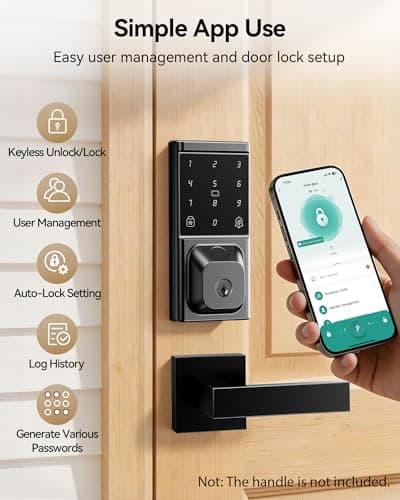 Fingerprint Smart Deadbolt Lock, Keyless Entry Door Lock - Thumbnail 4