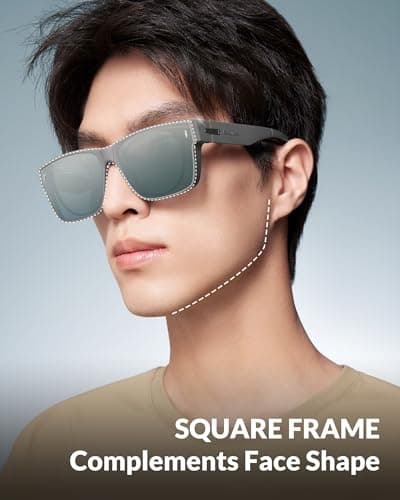 BENEUNDER Polarized Fit Over Sunglasses for Womens & Men, Classic Square Lightweight Folding Sunglasses for Nearsightedness - Thumbnail 6