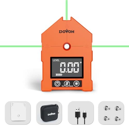 DOVOH 3-in-1 Digital Angle Finder with Laser, 3 Green Beam Digital Angle Gauge with Magnetic Rechargeable Inclinometer Digital Level Laser Measuring Tool for Woodwork, Hanging Picture, Saw, WG-3L - Image 1