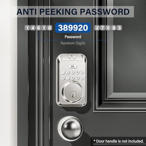 Fingerprint Door Lock - Keyless Entry Door Lock, Electronic Keypad Deadbolt, Smart Locks for Front Door - Auto Locking, Biometric,One-time Codes,Easy to Install (Satin Nickel) - Thumbnail 6