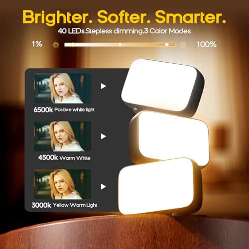 LED Fill Light for DJI OSMO Pocket 3, 800mAh Rechargeable Auxiliary LED Lighting with 6500K 3 Color Temperature and Levels Adjustable, DJI Pocket 3 Accessories Fill Light for Vlog Video Recording - Thumbnail 4