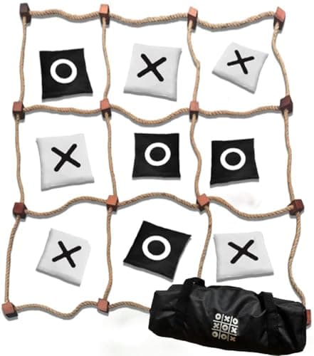 Giant Tic Tac Toe Games Outdoor | 4ft x 4ft | Bean Bag Toss Yard Outdoor Games for Kids Adults, OCES Backyard Lawn Camping Instant Setup No Assembly Large Lawn & Backyard Fun