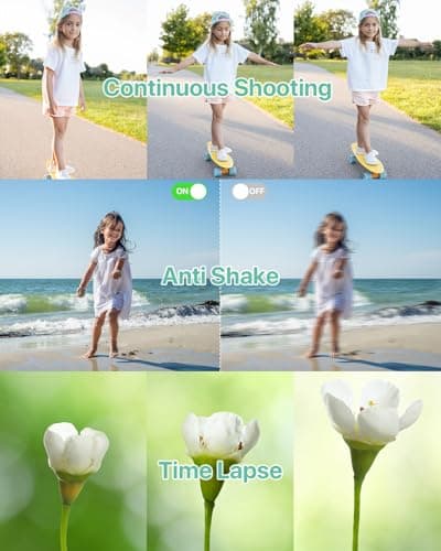 Digital Camera, Kids Camera with 32GB Card, FHD 1080P 44MP Vlogging Camera, 16X Zoom Point and Shoot Digital Camera Compact Portable Rechargeable Cameras for Teens Boys Girls Students Seniors-Green - Thumbnail 3