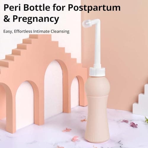 Portable Peri Bottle Postpartum Bidet for Personal Hygiene, 500ml (17.6oz) Large Capacity, Retractable Hose for Outdoor Travel & Toilet Use, Perineal Cleansing Recovery Care for Women - Thumbnail 2
