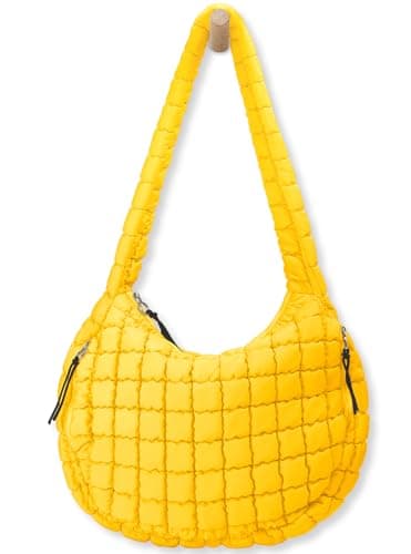 Puffer Tote Bag for Women Large Quilted Tote Bag Quilted Carryall Bag Soft Puffy Crossbody Bag Hobo Handbags Puff Purse - Image 1