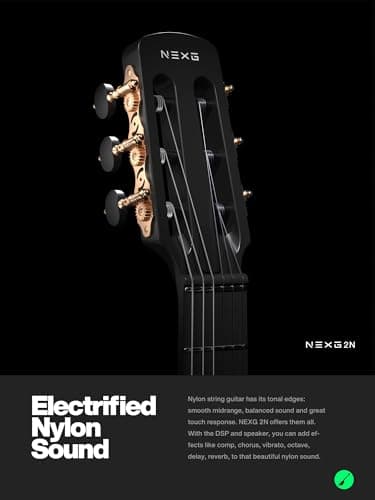 Enya Acoustic-Electric Carbon Fiber Classical Nylon String Travel Guitar NEXG 2N with 50W Wireless Speaker, Thickened Gig Bag, Footswitch Pedal, Charging Cable, Adjusting Wrench - Thumbnail 2