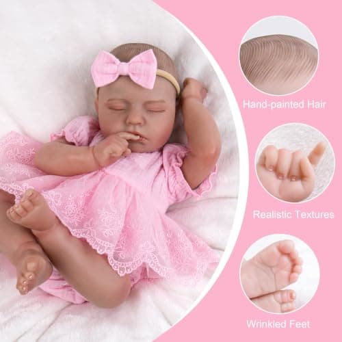Milidool Reborn Baby Dolls - Realistic 20 Inches Real Life Baby Doll, Lifelike Newborn Baby Girl with Doll Accessories and Gift Box for 3+ Year Old Girls Kids - Thumbnail 4