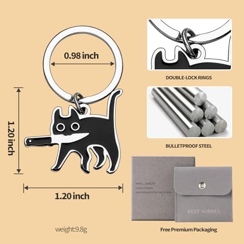 Yeedim Mothers Gifts - Cat Keychain For Teen Boys Teen Girls Women And Men - Black Cat Cool Stuff Accessories Funny Decor And Gag Gifts For Catty Lovers - Thumbnail 2