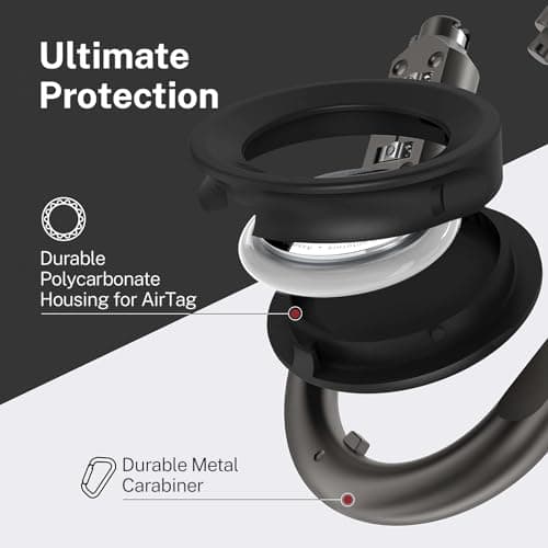 RAPTIC Upgraded Link & Lock for Apple AirTags, Anti-Theft, Heavy Duty Combination Lock, Secure Polycarbonate Housing for Air Tags, 3-Digit Combination Lock, Bike Travel Essential, Dark Grey - Thumbnail 2