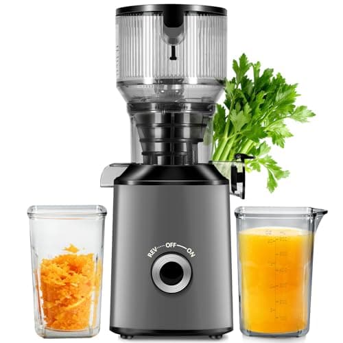 Cold Press Juicer With Reverse Function, No-Loud Slow Masticating Juicer Machine With 5.8" Large Feed Chute For Whole Fruits & Vegetables, High Juice Yield & Easy to Clean - Image 1