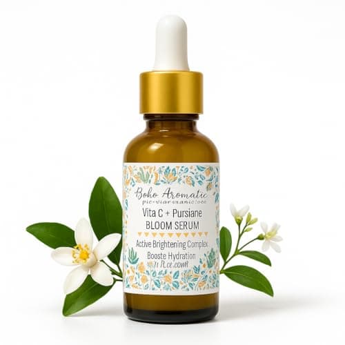 Boho Aromatic Vita C + Purslane BLOOM Serum – Brightening Vitamin C Face Serum with Purslane, Antioxidant & Hydrating Formula for Radiant Skin – Vegan & Cruelty-Free