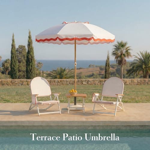 DEER LAND 6FT Patio Beach Umbrella for Outdoor, UPF 50+ Sun Shade for Patio, Backyard, Garden, Pool and Beach, Tilt Adjustable, Portable, Harbour Rosé Pink - Thumbnail 2