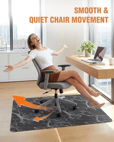 Carvapet Office Chair Mat for Hardwood Floor, 36x48 Inch Heavy Duty Floor Protector, Non Slip Desk Chair Mat for Rolling Computer Gaming Chairs, Easy to Clean Marble Pattern - Thumbnail 2
