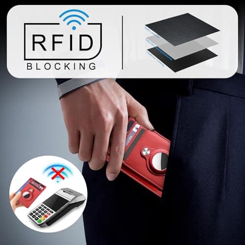 Hawanik Slim Minimalist Front Pocket Air Tag Wallet, RFID Blocking Card Holder Wallet with Airtag Holder - Thumbnail 4
