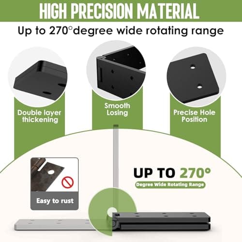 Mdkave Heavy Duty Gate Hinges,270° Solid Double Layer Folding Butt Hinges with Electroplating for Heavy Plywood, Backyard Wood Gates and Fence(2 Pack) - Thumbnail 6