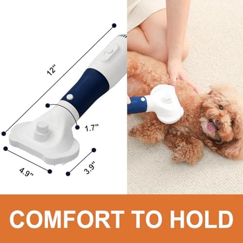 Professional Pet Grooming Dryer 3-in-1 Dog Blow Dryer with Brush, Adjustable Temp, Quiet & Portable - Thumbnail 4