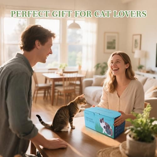 5-Pack Cat Grass Kit for Indoor Cats with Wood Planter, Grow Organic Non-GMO Wheat Grass in 4-7 Days, Aids Digestion & Hairball Control, Ideal Birthday Gift for Cat Lovers - Thumbnail 5