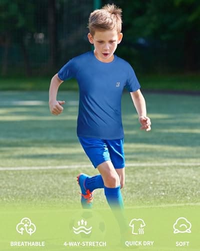 Roadbox Compression Shirt Short Sleeve - Boys Girls Youth Kids Compression Undershirt Athletic Sports T-Shirt for Football Baseball Basketball - Thumbnail 4