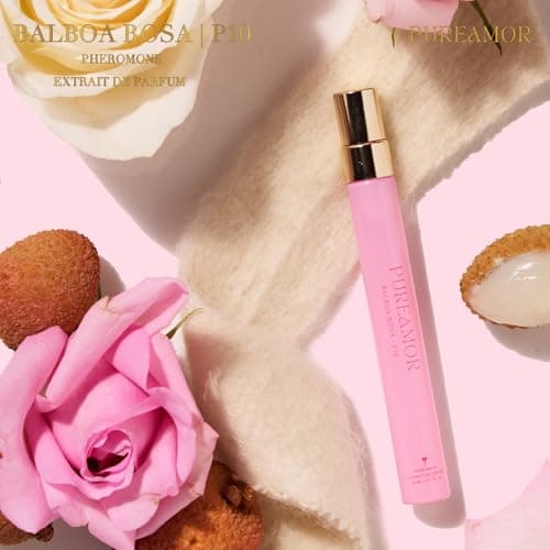 PUREAMOR Pheromone Perfume for Women, Balboa Rosa Extrait de Parfum – Romantic Floral Scent with Rose, Lychee & Cashmere, Long Lasting Fragrance, 0.4 oz / 12 ml Travel Size - Thumbnail 4