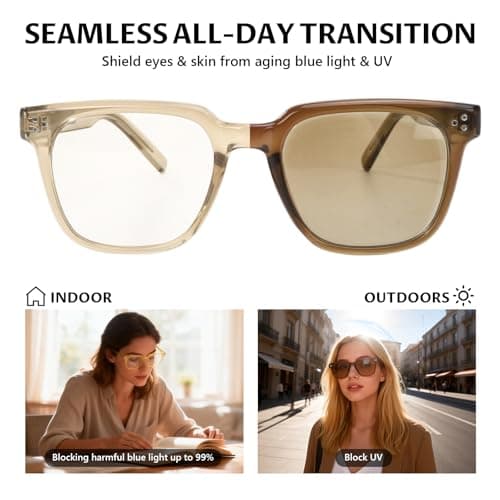 Photochromic Sunglasses Synchronized Color-Changing Frames and Lenses Brown - Thumbnail 3