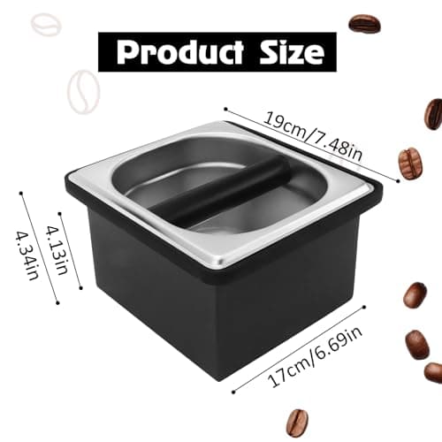 LOK LOKDS Coffee Knock Box Espresso Accessories, Stainless Steel Coffee Grounds Container, Coffee Puck Knock Box for Espresso Machine Accessories (7.28 x 6.8 x 4.25 in) - Thumbnail 2