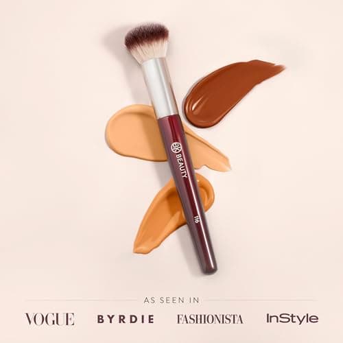 BK BEAUTY 116 SMALL ROUND COMPLEXION BRUSH – Compact Round Makeup Brush for Precise Blending of Cream Blush, Contour, Bronzer & Foundation, Vegan Bristles - Thumbnail 2