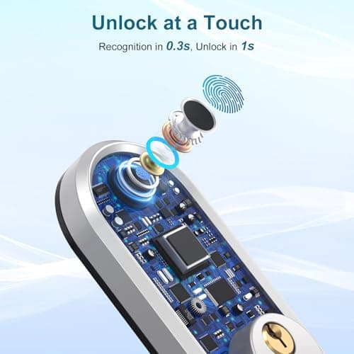 Smart Lock Deadbolt - Bluetooth Keyless Entry Door Lock for Front Door, Fingerprint Electronic Keypad Door Lock with App Control & Remote eKey Sharing, Easy Installation for Home, Silver - Thumbnail 2
