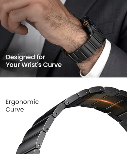 FiNESTONE CRNS02 Titanium Band Compatible with Apple Watch Ultra 3/2/1 49mm & Series 11/10 46mm,Anti-Stratch & Adjustable Magnetic Metal Watch Band,Premium Color Match,Mens Valentines Day Gifts - Thumbnail 4