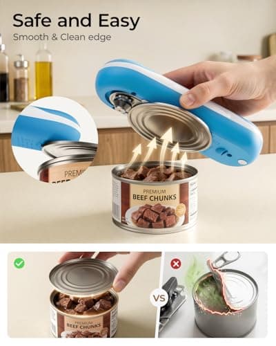 Electric Can Opener, One-Touch Automatic Can Opener, USB Rechargeable Electric Can Opener for Seniors with Arthritis- Cordless Battery Powered, Side Cut, Smooth Edge, Handsfree, for Any Size Cans - Thumbnail 5