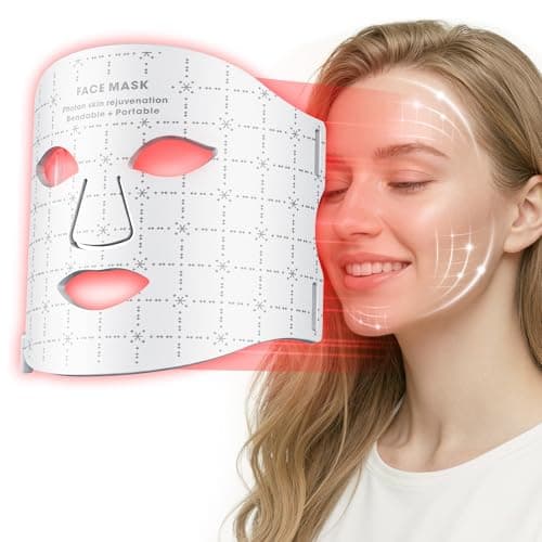 FDA-Cleared 7-Color LED Light Therapy Mask for Anti-Aging, Portable Soft Silicone Led Light Therapy Face Mask, LED Facial Skin Care Mask for Home Use