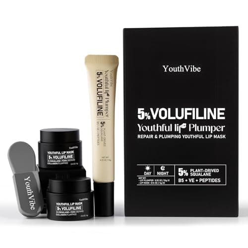 YouthVibe 5% Volufiline Lip Care Set, Nourishing & Hydrating Lip Plumper and Lip Mask with Squalane, Shea Butter, Collagen, Peptide & PDRN, Fuller-Looking Lips Over Time