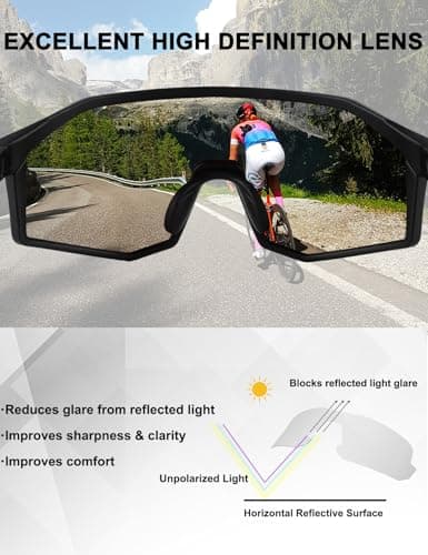 BangLong Sports Sunglasses for Men Women - UV400 Protection Baseball Sun Glasses TR90 for Running Cycling Baseball Fishing, blue - Thumbnail 2