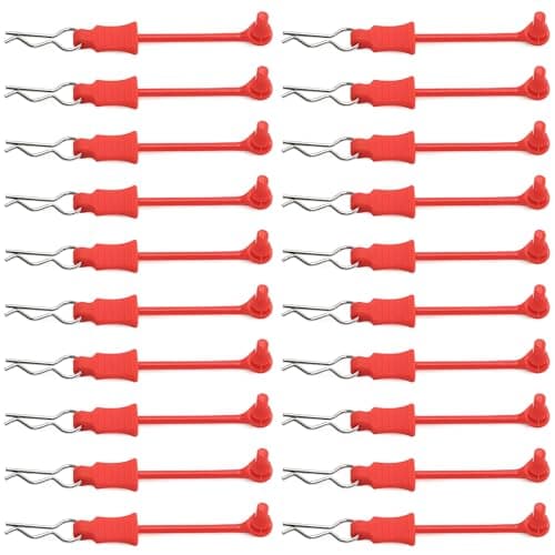 20Pcs RC Body Clips W/Pull Tabs R Pins Universal Shell Replacement Parts for 1/10 1/12 1/14 TRAXXAS ARRMA Axial Losi Redcat HPI Exceed Rc Car Crawler Truck Buggy Drone (Red) - Thumbnail 5