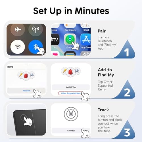 Apple Find My Wallet Tracker Card, Rechargeable Slim Bluetooth Wallet Finder for iPhone, Item Locator for Wallet, Keys, Passport & Luggage, iOS Only, Black - Thumbnail 6