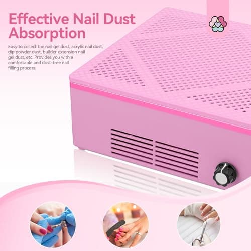 SAVILAND Nail Dust Collector, 60W Powerful Nail Vacuum Dust Collector Cleaner, Compact Dust CollectorTech with Dust Brush, Reusable Filter Manicure Tool for Acrylic Nail Gel Polishing,Salon & Home - Thumbnail 5