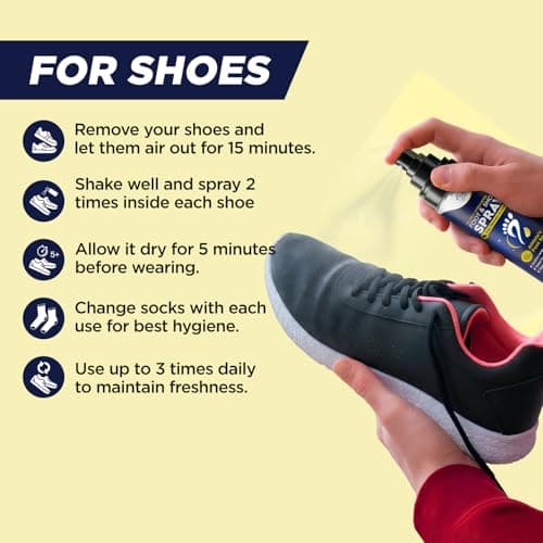 Foot Cure Shoe Deodorizer Spray - Tea Tree & Citrus Shoe Deodorizer for Smelly Feet, Athletes Foot Spray Odor Eliminator and Sweat Control | Removes, Controls & Prevents Odors - 120ml Made in USA - Thumbnail 5