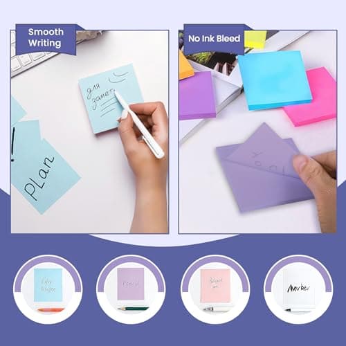 Lumspax 3x3 Inches Sticky Notes Variety Pack, 18 Pads Self Stick Notes, 50 Sheets/Pad, Included 8 Blank Pads, 6 Lined Pads and 4 Transparent Sticky Notes, 900 Total Sheets - Thumbnail 3