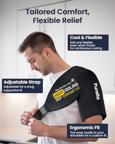 Shoulder Ice Pack Rotator Cuff Cold Therapy, Gel Ice Packs for Injuries Reusable with Long-Lasting Cooling, Thickened Ice Pack for Shoulder, Hot and Cold Pack for Pain Relief, Surgery Recovery Gifts - Thumbnail 4