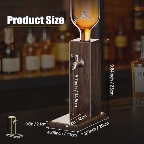 Ash Wood Whiskey Liquor Dispenser for Home Bar,Leakproof Alcohol Dispenser for Bourbon/Scotch,Includes Liquor Bottle Pour Spouts,Ideal Whiskey Gifts for Men (Father's Day,Birthday) Man Cave - Thumbnail 6