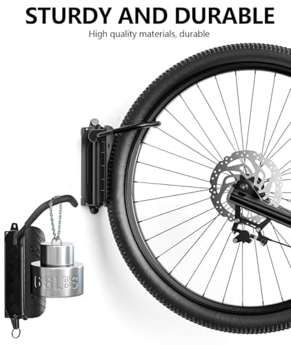 Irosiy 4 Pack Swivel Bike Wall Mount, Bike Hangers for Garage, Space-Saving Vertical Bike Rack, Sturdy Bike Storage Rack Holds Up to 66lbs, Easy to Install. - Thumbnail 4